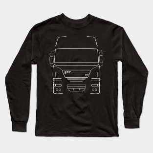 Classic ERF ECX lorry white outline graphic Long Sleeve T-Shirt